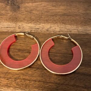 Elegant Hot pink Hoop Earrings